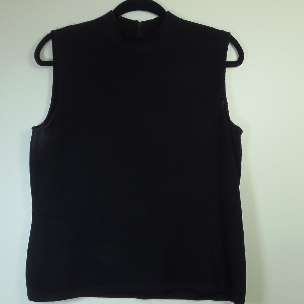 St. John Caviar Classic Black Knit Pull On Pants Size 4 Quiet Luxury Lagen Look